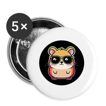 Hamster fashion sunglasses - Buttons large 2.2''/56 mm (5-pack) - white - Front