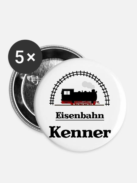 Eisenbahn Kenner - Buttons groß 56 mm (5er Pack) - Weiß