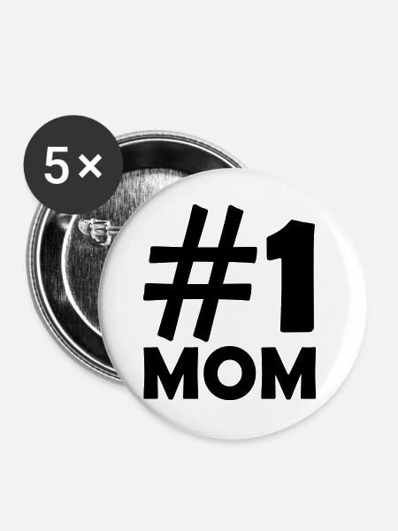 # 1 Mom - Buttons groß 56 mm (5er Pack) - Weiß
