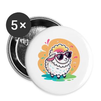 Trendy Sheep Sunglasses - Buttons large 2.2''/56 mm (5-pack) - white - Front