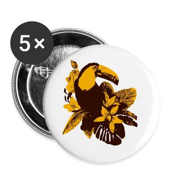 TOUCAN - Buttons large 2.2''/56 mm (5-pack) - white - Front