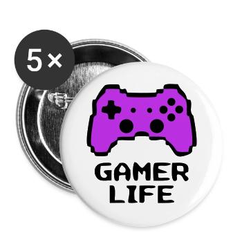 Knalliger Gamer Life Controller - Buttons groß 56 mm (5er Pack) - Weiß - Vorne