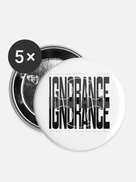 Courage gegen Angst Kreuz-Design - Buttons groß 56 mm (5er Pack) - Weiß