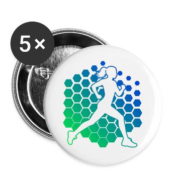 Idée cadeau pour une course à pied - Lot de 5 grands badges (56 mm) - blanc - Devant