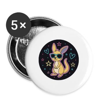 Neon Kangaroo Glasses - Buttons large 2.2''/56 mm (5-pack) - white - Front