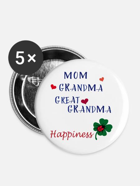 Mom - Buttons groß 56 mm (5er Pack) - Weiß
