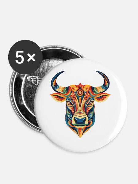 Bulle Bunt - Buttons groß 56 mm (5er Pack) - Weiß