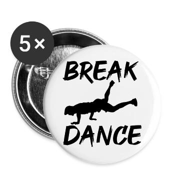 Breakdancing - Buttons large 2.2''/56 mm (5-pack) - white - Front