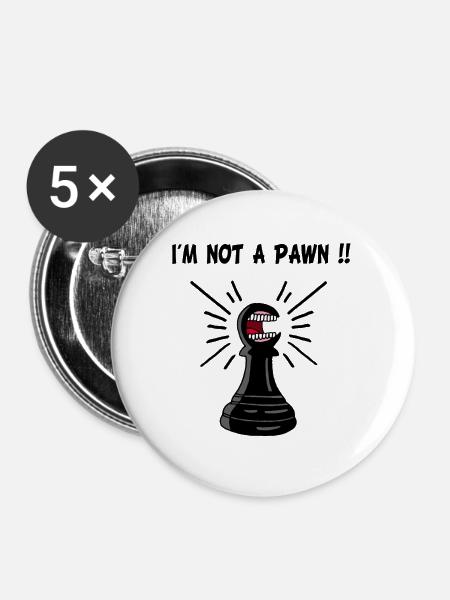 Schachmatt - Buttons groß 56 mm (5er Pack) - Weiß