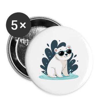 Polar Bear Sunglasses - Buttons large 2.2''/56 mm (5-pack) - white - Front