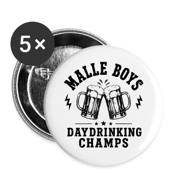 Championnats de journée Malle 2026 des garçons de Malle 2026 - Lot de 5 grands badges (56 mm) - blanc - Devant