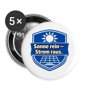 Solar Module, Solar Energy, Solar Power - Buttons large 2.2''/56 mm (5-pack) - white - Front
