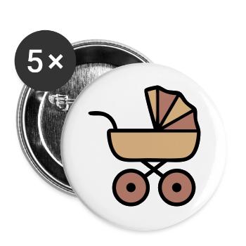Stroller Baby Boho Icon - Buttons large 2.2''/56 mm (5-pack) - white - Front