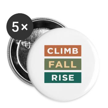 Aufstieg, Fall, Aufstieg, Klettern & Berge - Buttons groß 56 mm (5er Pack) - Weiß - Vorne