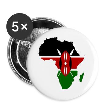 Kenia_Flagge_Afrika_used - Buttons large 2.2''/56 mm (5-pack) - white - Front