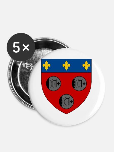 Wappen des Beauce - Buttons groß 56 mm (5er Pack) - Weiß