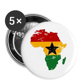 Ghana Flag Africa used - Buttons large 2.2''/56 mm (5-pack) - white - Front