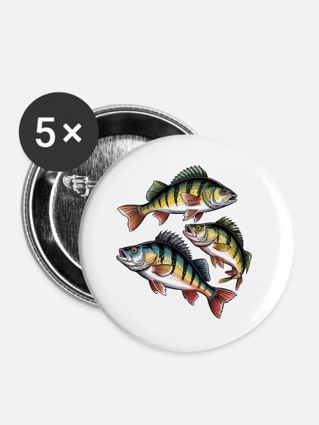 Barsch Motiv - Buttons groß 56 mm (5er Pack) - Weiß
