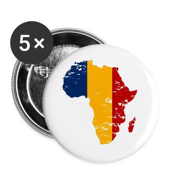 Tschad_Flagge_Afrika_used - Buttons large 2.2''/56 mm (5-pack) - white - Front