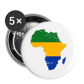 Gabon_Flagge_Afrika_used - Buttons large 2.2''/56 mm (5-pack) - white - Front