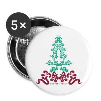 Verwurzelte Energie - Buttons groß 56 mm (5er Pack) - Weiß - Vorne