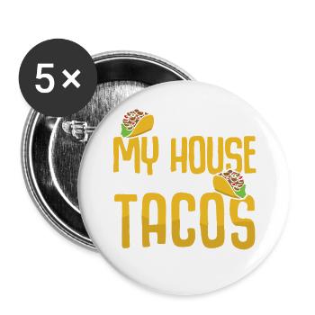 as for me and my house we will serve tacos Salsa - Buttons large 2.2''/56 mm (5-pack) - white - Front