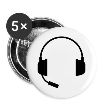 Headset With Microphone - Buttons large 2.2''/56 mm (5-pack) - white - Front