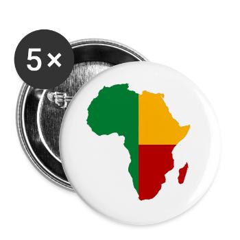 Benin_Flagge_Afrika - Buttons large 2.2''/56 mm (5-pack) - white - Front