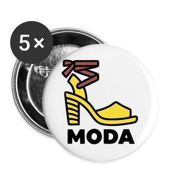 Chaussures à talons hauts Moda Italie Fashion Vacation - Lot de 5 grands badges (56 mm) - blanc - Devant