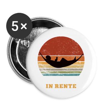 Polier Rente Ruhestand Ruheständler Rentner - Buttons groß 56 mm (5er Pack) - Weiß - Vorne