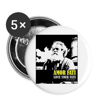 Amor Fati – Love Your Fate Marcus Aurelius - Lot de 5 grands badges (56 mm) - blanc - Devant