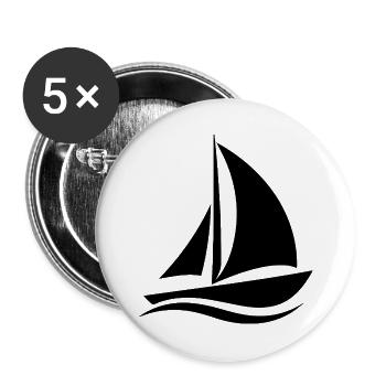 Voilier - Lot de 5 grands badges (56 mm) - blanc - Devant