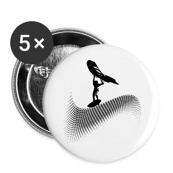 Wingfoiler auf Welle - Buttons groß 56 mm (5er Pack) - Weiß - Vorne