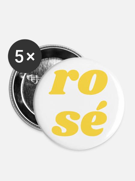 ro sé - Buttons groß 56 mm (5er Pack) - Weiß