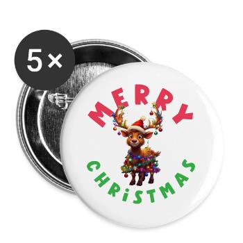 Drôle de t-shirt de Noël cadeau de Noël - Lot de 5 grands badges (56 mm) - blanc - Devant