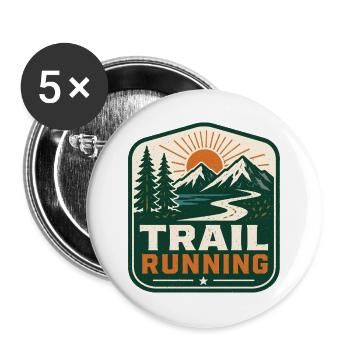 Trail running - Lot de 5 grands badges (56 mm) - blanc - Devant