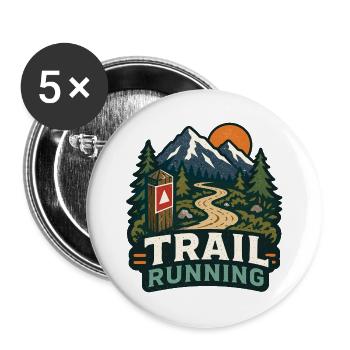 Trail running - Lot de 5 grands badges (56 mm) - blanc - Devant