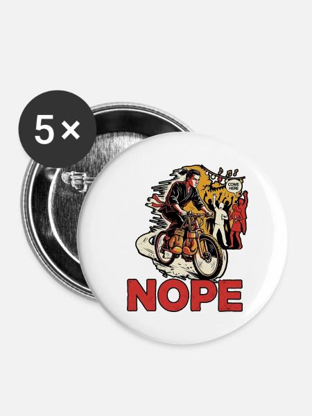 Kampfkunst Priorität - Buttons groß 56 mm (5er Pack) - Weiß