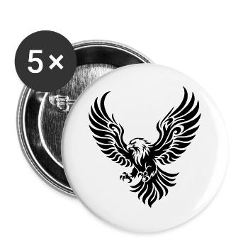 Kraftvoller Adler mit ausgebreiteten Schwingen - Buttons groß 56 mm (5er Pack) - Weiß - Vorne
