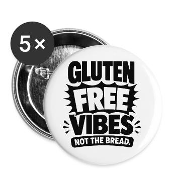 Gluten Free Vibes Not Bread - Buttons large 2.2''/56 mm (5-pack) - white - Front