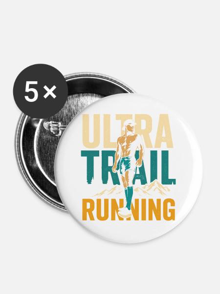 Ultra-Trailrunning - Buttons groß 56 mm (5er Pack) - Weiß