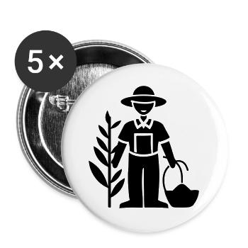 Farmer Bauer - Buttons large 2.2''/56 mm (5-pack) - white - Front