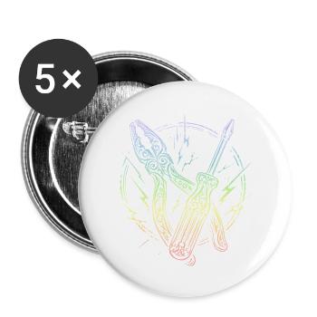 Elektriker - Buttons groß 56 mm (5er Pack) - Weiß - Vorne