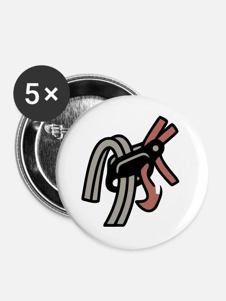 Sicherungsgerät Klettern Karabiner Bouldern - Buttons groß 56 mm (5er Pack) - Weiß