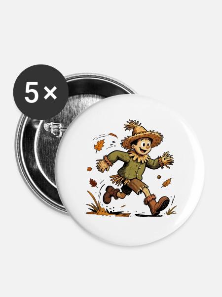 Die Vogelscheuche des Bauern - Buttons groß 56 mm (5er Pack) - Weiß