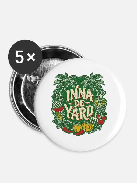 Inna De Yard Farmer - Buttons groß 56 mm (5er Pack) - Weiß