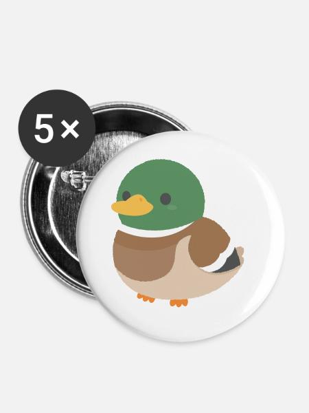 Ente - Buttons groß 56 mm (5er Pack) - Weiß
