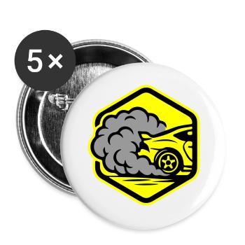 Car Gas Icon Car Racing - Buttons large 2.2''/56 mm (5-pack) - white - Front