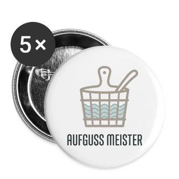 Sauna Experte - Buttons groß 56 mm (5er Pack) - Weiß - Vorne