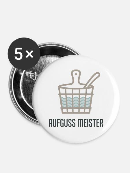 Sauna Experte - Buttons groß 56 mm (5er Pack) - Weiß